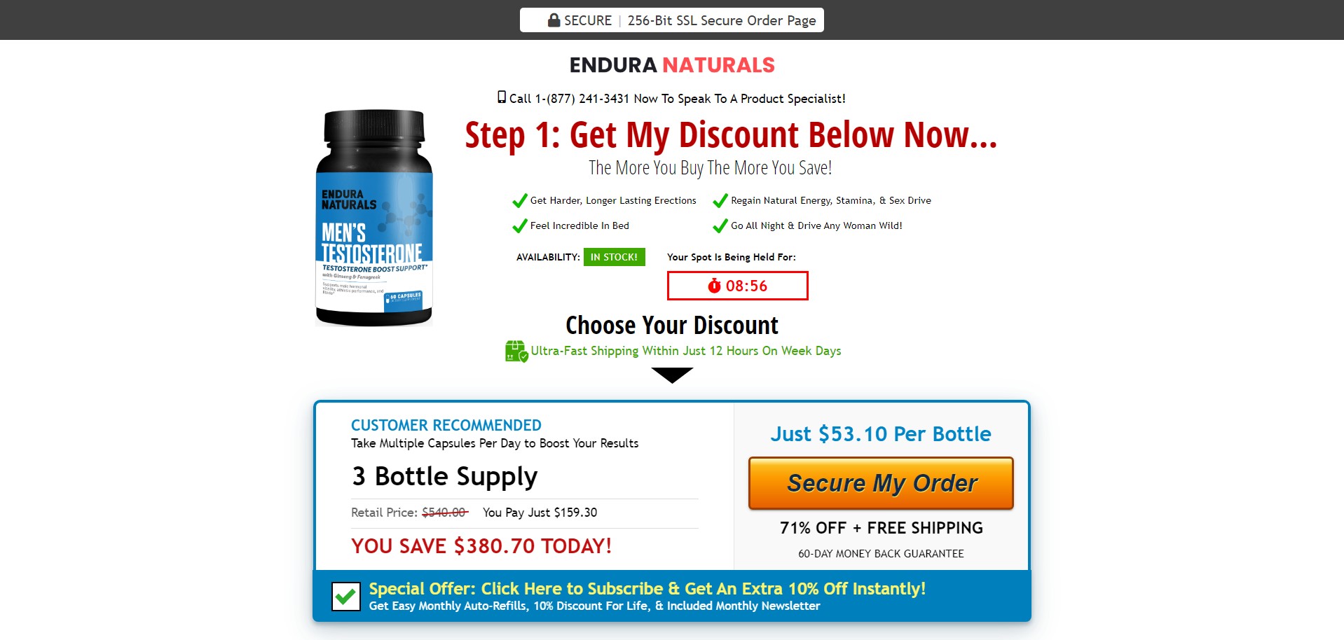 Endura Naturals Men's Testosterone Product