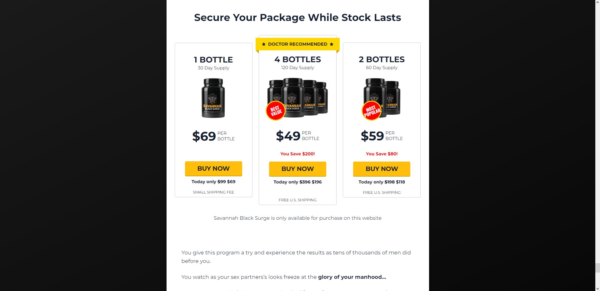 Savannah Black Surge Product